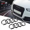 ABS 4 Ring Logo Chrome Black Car Front Hood Emblem Bonnet Badge Rear Trunk Badge Logo For New A3 A4 A5 A4L Q5 TT S4 Q3 Q4 S6 S7