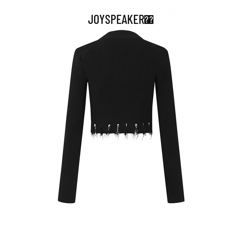 JOY SPEAKER Women's Half-High Collar Half-Zip Knitted Sweater