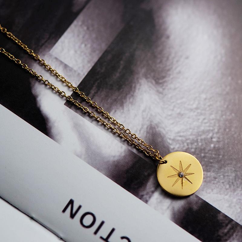 Sun Mount Devil'S Eye Titanium Steel Necklace Simple Versatile Clavicle Chain Necklace
