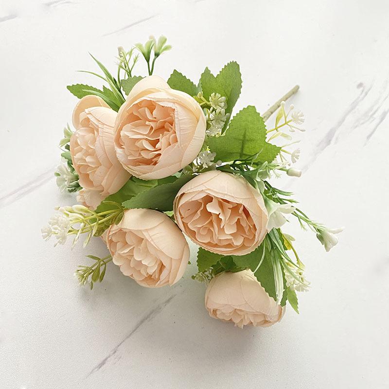 Wedding Simulation Bouquet Home Decoration Flower Simulation Rose Photography Bouquet Small Handle Flower Peony