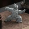 Creative Chinese Style Stone Statue TaiChi Master Figurine Vintage Antique Garden Bonsai Ornament Tabletop Handicraft Decor Gift
