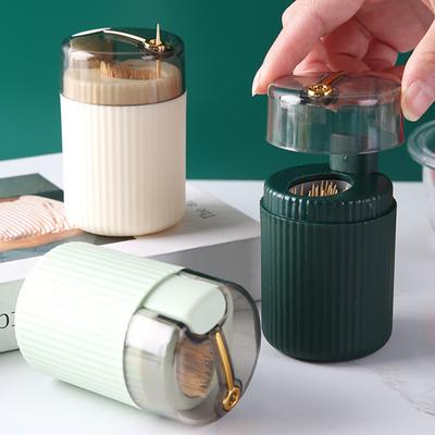 1/3/4Pcs Automatic Toothpick Dispenser Clear Lid Press Toothpick Holder Organizer Container Home Office Restaurant Desktop Decoration Birthday