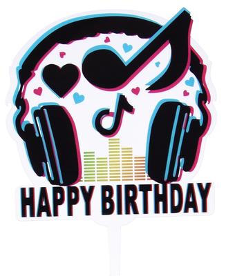 Topper Na Tort Akrylowy Happy Birthday Tik Tok Wz1