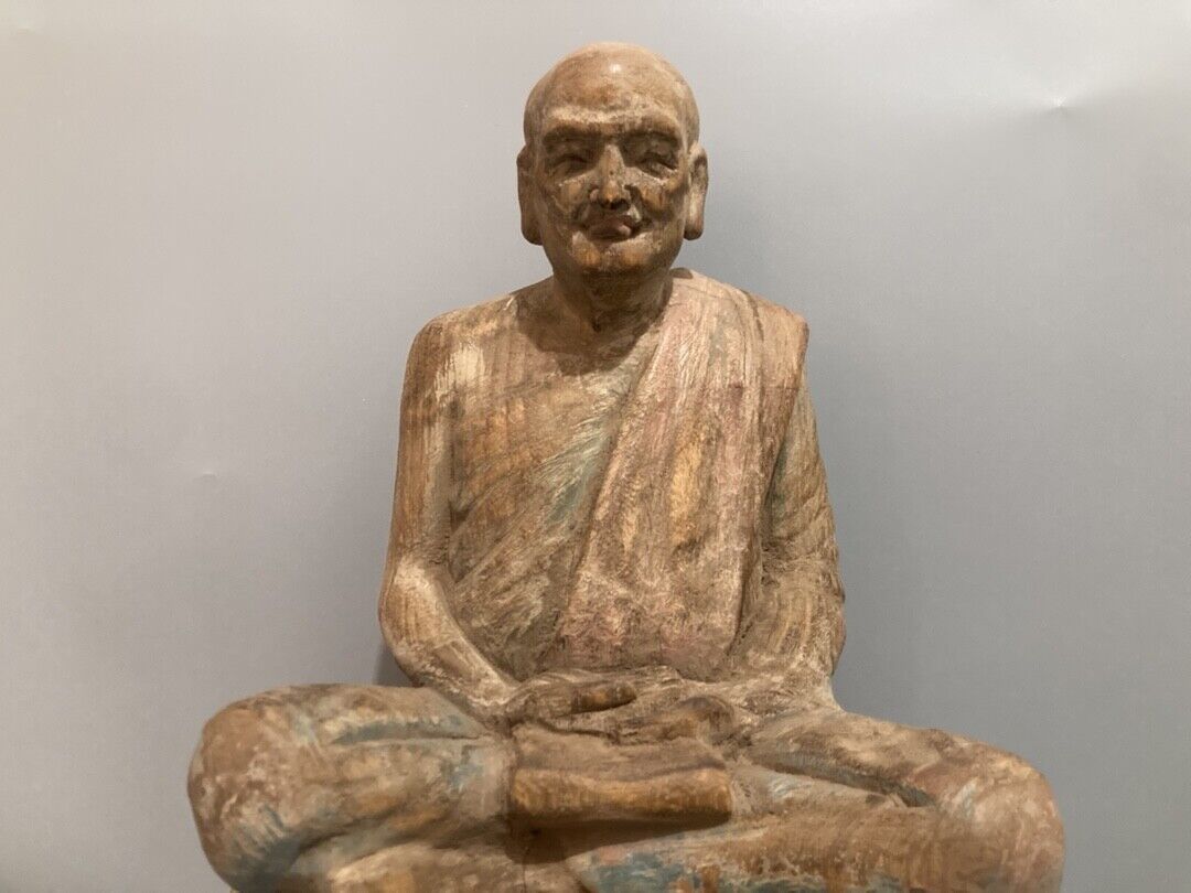 

Антикварный Винтажный Китай Старое Дерево Деревянная Резная Статуя Будды Домашний Декор Скульптура CHINA