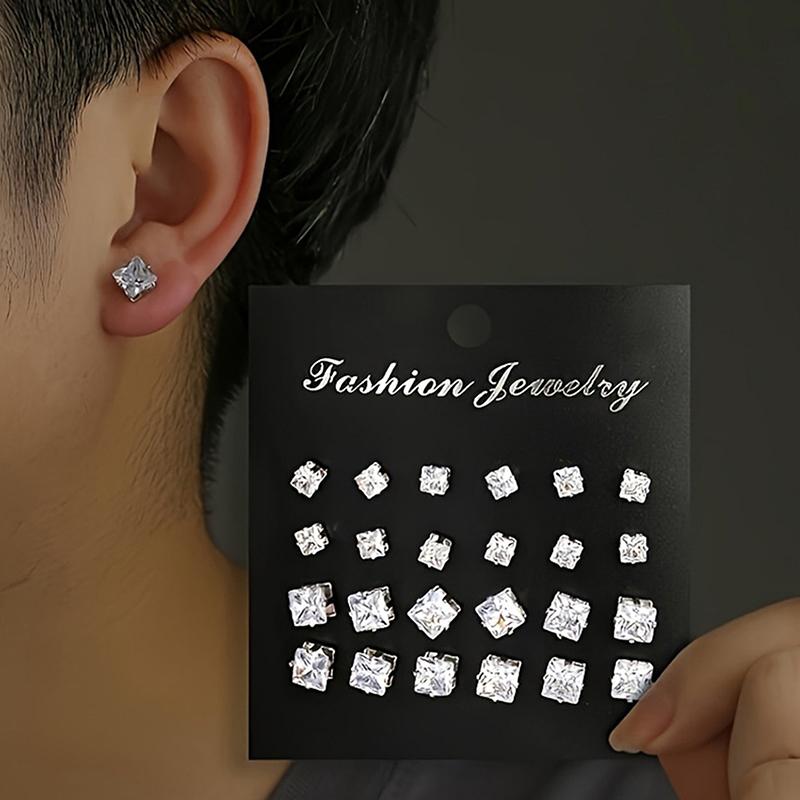 1Set Shiny Simple Wedding Stud Earrings Set For Women Men  Luxury  Stud Earrings Jewelry Accessories Gifts