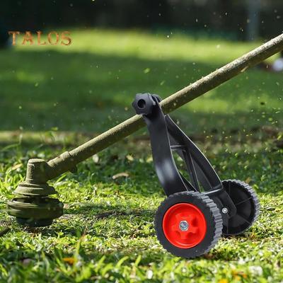 Lawn Mower Support Wheel for Weed Trimmer Triangular Structure Easy Install Mower Auxiliary Wheels Adjustable Grass Trimmer Support Wheel for Gas