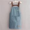 1Pcs Simple Waterproof Apron Wear Resistant Anti-Fouling Anti-Oil Zipper Large Pocket Apron Home Kitchen Apron