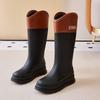 Women's High-cylinder Rain Boots: Stylish For Outdoor Wear, Thick-soled Water Shoes, Waterproof Galoshes, Camping Long Boots