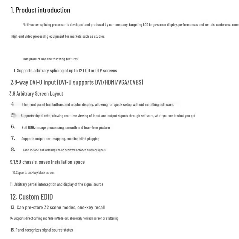 Kastor KS5000H 8x12 HDMI Matrix Switcher with Seamless Multi-Window Display (CN version)