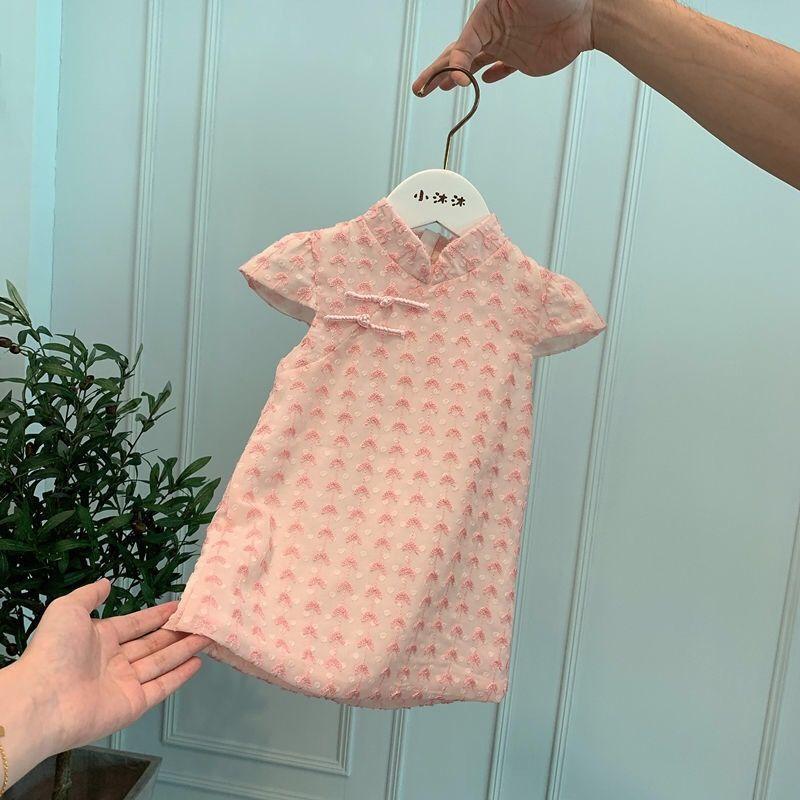 Girls Summer Thin Cheongsam Dress Stylish Princess Baby Girl Dress 90cm