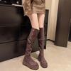Stylish Two-Way Fold-Over Thick-Soled Women's Chunky-Heeled Knee-High Riding Boots for Autumn/Winter 2025.