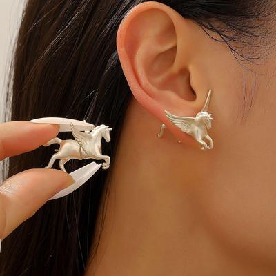 Fashion Personalized Playful Animal Art Horse Earrings For Women