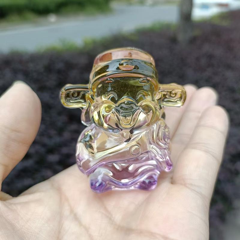 Crystal Glass God of Wealth Ornament: Home & Wedding Decoration Gift