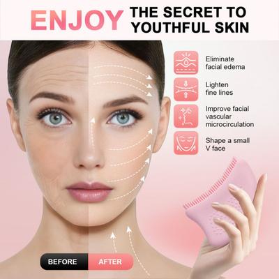 1/2 Stück Lymphdrainage-Gesichtsbürste für Kinn, Gesicht und Hals – Konturierung, Reduzierung von Schwellungen, Lymphdrainage-Massagebürste, ergonomisch, lindert Müdigkeit, Gesichtspflege