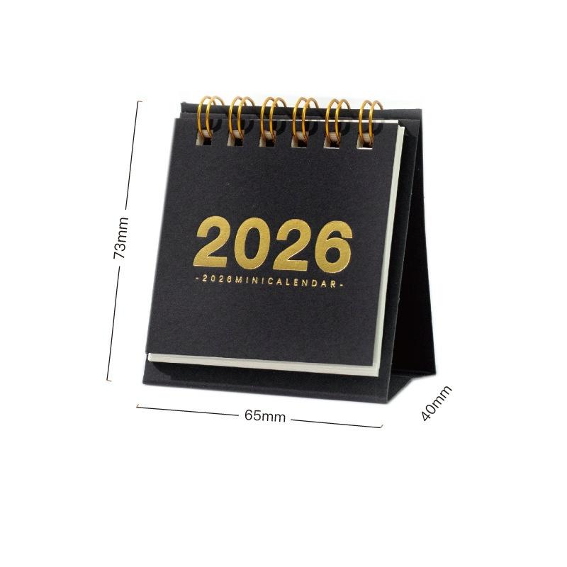 

2026 Mini Simple Calendar Small Desk Calendar Creative Coil Calendar Planner Desktop Decoration Office Stationery New Year Gifts A2