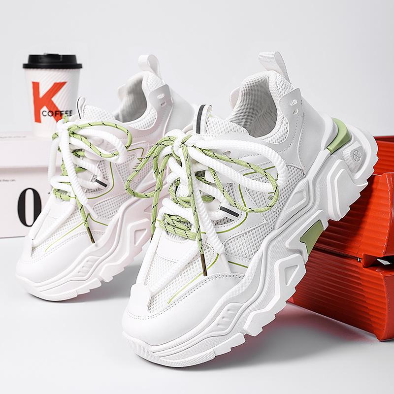 

Однотонные кроссовки для ходьбы для мужчин, массивные кроссовки для активного отдыха, роскошные брендовые мужские весенние новинки, повседневная толстая обувь, классика, дизайнер 39 белый