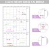 Undatierter 3-Monats-Abwischbarer Wandkalender – Wiederverwendbare Planungstafel für Zuhause 1ml