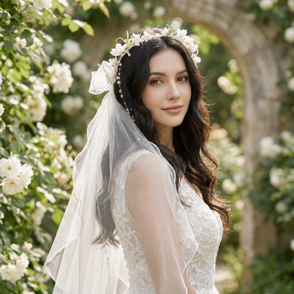 Weicher Brautschleier Leichter Hochzeitschleier Fotorequisiten Girlande Kopfschleier Hochzeit