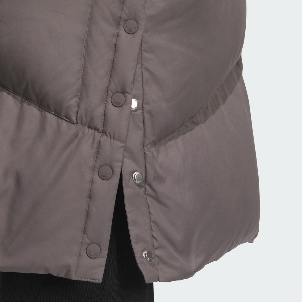 Adidas Originals Long Down Jacket Goose Hooded Solid Color Long Coat Women Jackets Charcoal-Gray JD3784