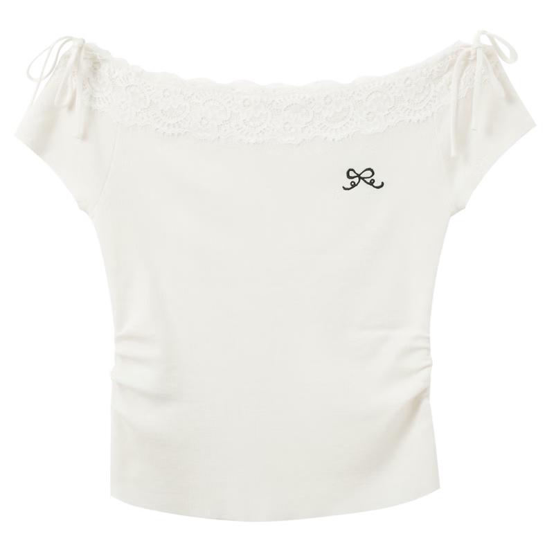 

Three Color 2026 Summer Lace Two-Way Knit Top XL