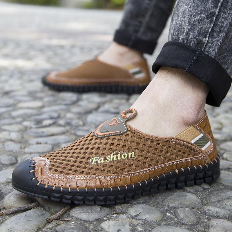 Men Breathable Sneakers New Fashion Shoes Climbing Hiking Shoes Men Outdoor Beach Shoes Mesh Shoes Mens