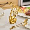 Rustproof Stainless Steel Ice Creams Spoon And Cocktails Fork Pack With Elegant Cygnet Stand Base For Gift