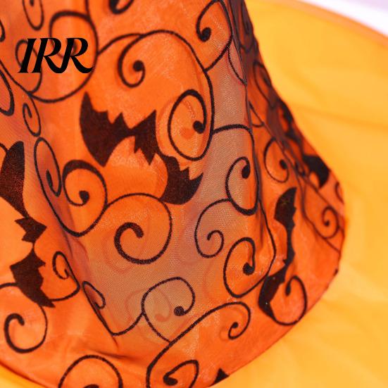 Halloween Role Play Supplies Witch Hat, Bat Spider Web Print Wizard Hat Stiff Wide Brim for Cosplay Costume, Party Supplies, Stage Performance Props