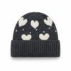 Polyester Knitted Beanie Hat Heart Pattern Earflap Beanie  Daily Wear