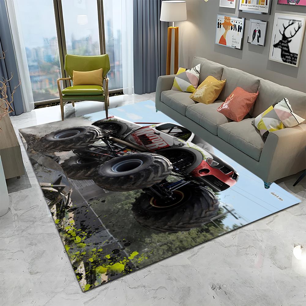 Covor 3D Monster Jam Monster Truck Desen Animat pentru Casă Living Dormitor Canapea Covoraș Decor, Covor pentru Copii Covoraș de Podea Antiderapant