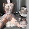 Sexy Lingerie Set Transparent  Cosplay Costume Uniform Temptation Butterfly Strap Erotic Night Skirt Underwear Female Sex