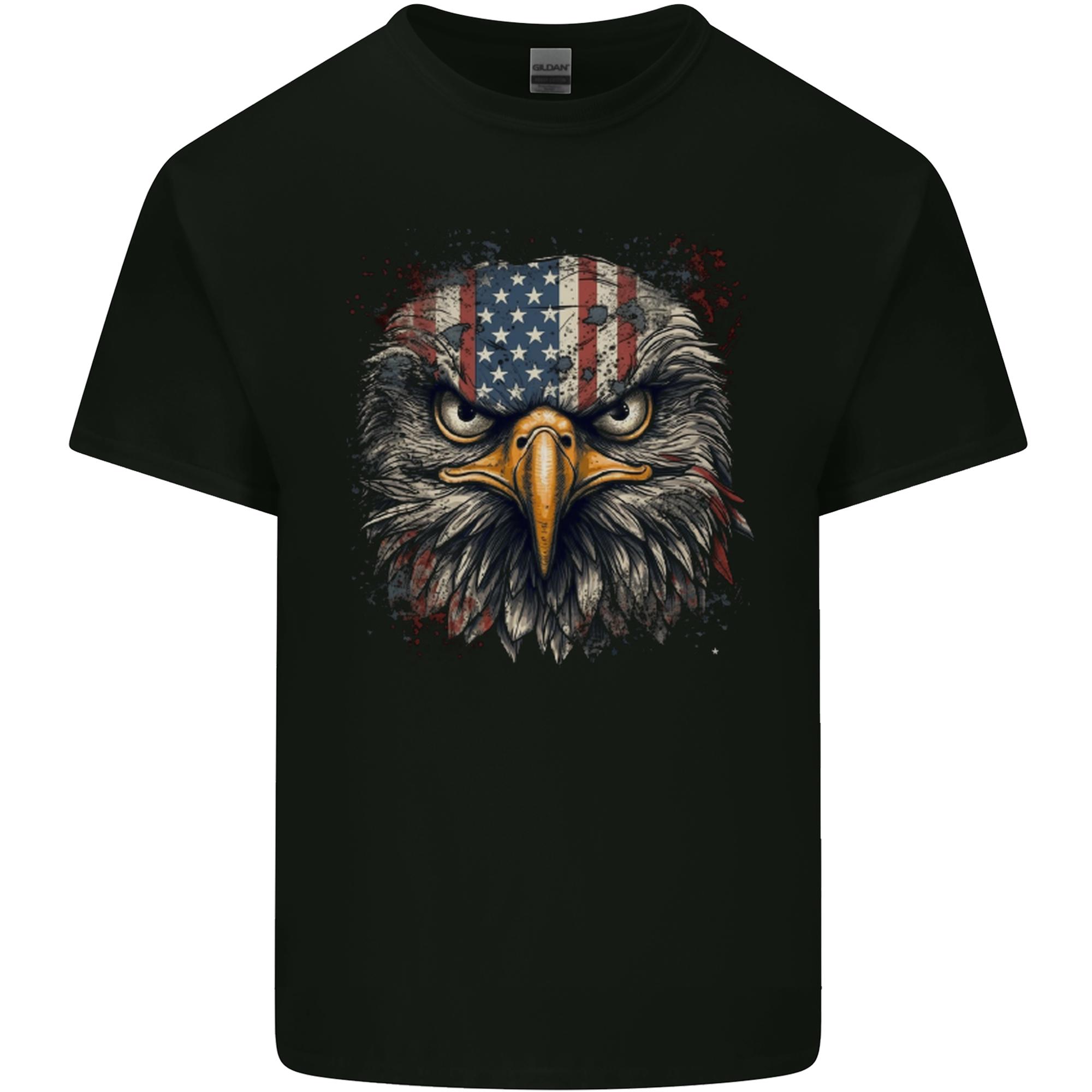 USA Eagle Head America Unisexs Light Cotton TShirt S