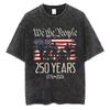 Amerikanische Flagge Neues T-Shirt th Wir das Volk Gewaschene Baumwolle Grafik-T-Shirt Herren Retro Used USA Streetwear Lockerer Oberteil