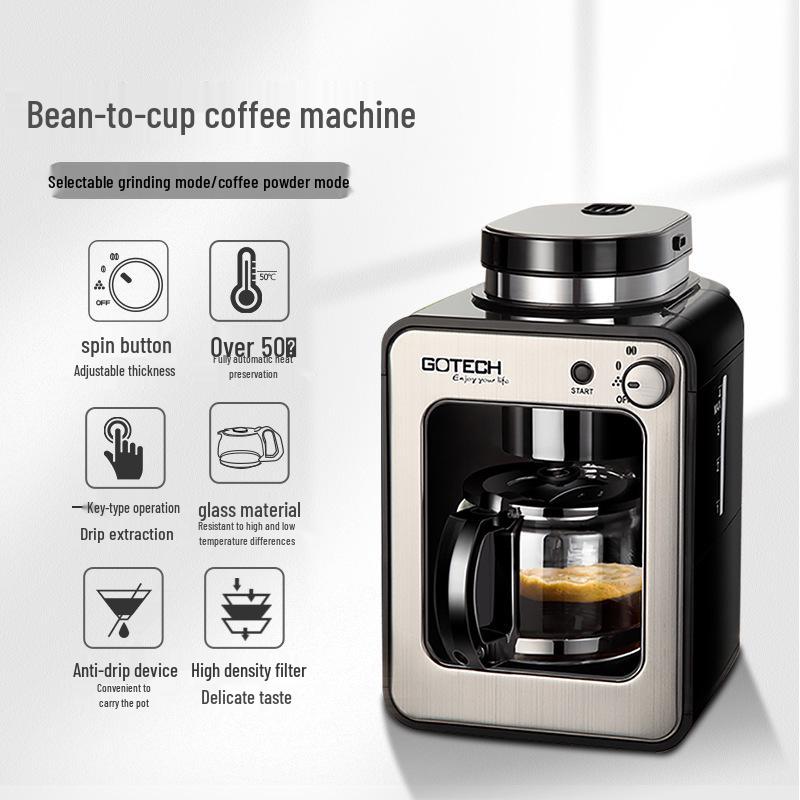 Compact Fully Automatic Coffee Maker with Fresh Grind & Brew Function