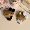 Cartoon Plush Cat Bag Charm With Bow Pendant Backpack Hanging Charms Cute Doll Keyring Accessories Birthday Gift Toys