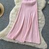 Brand Fashion Vintage Turn-down Collar Knit Maxi Dress Elegant Single-breasted A-line Long Shirt Dress Lady Party Dress