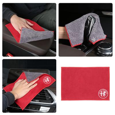 Suede Car Wash Towel Microfiber Cleaning Rag Cloth For Giulietta GT 159 147 156 Mito Brera Giulia F1 Stelvio Volante