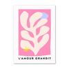 Pink Flower Letter Posters Canvas Painting Modern Love Heart Round Shape Pictures Prints Wall Art for Living Room Decor Unframed