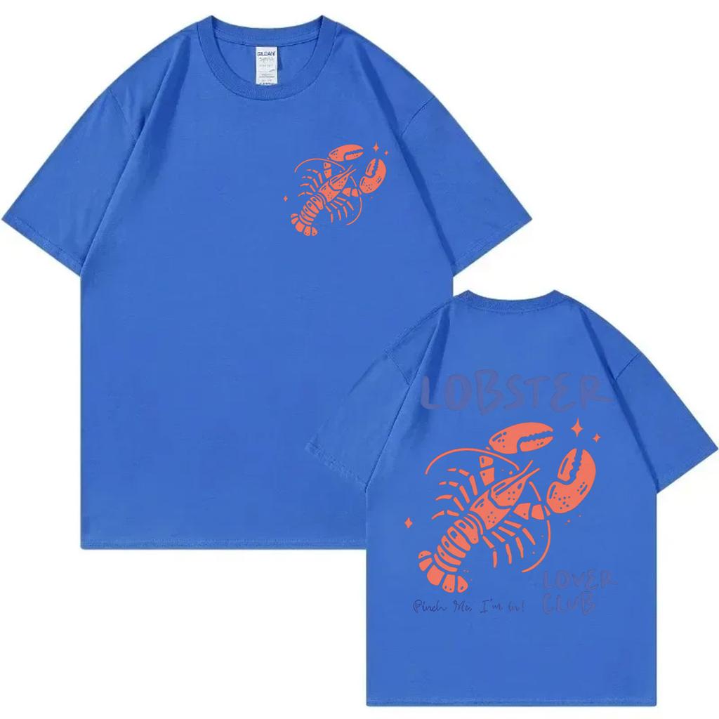 Lobster Lover Club Tshirt Funny Summer Beach Short Sleeve T Shirt Mens Womens Fashion Casual Oversized Tshirts Streetwear