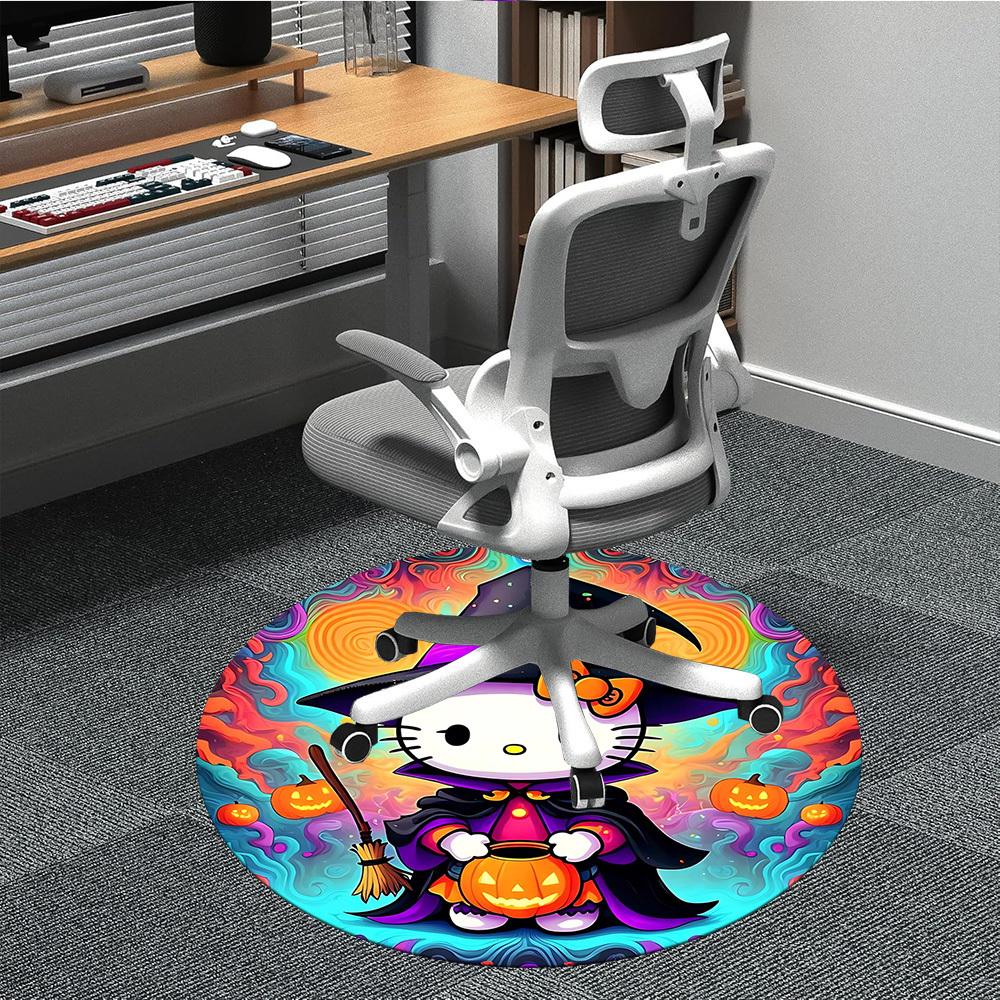 

1pc Halloween Kitty Chair Carpet for Office Non-Slip,Machine Washable Rug for Office, Room - Holiday Decor - Machine Made yy251017296 80cm by 80cm