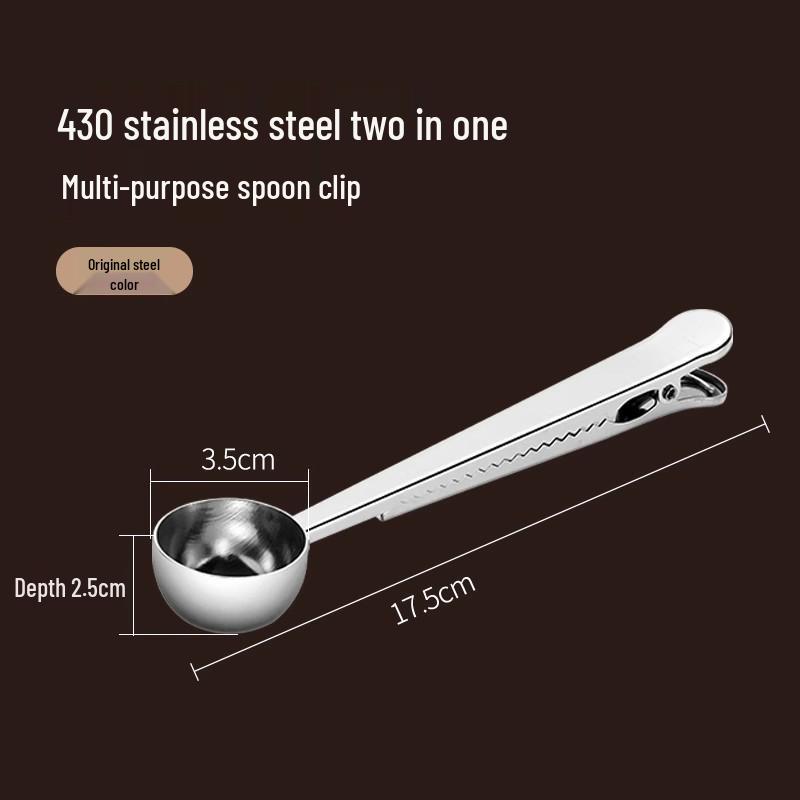 

Stainless Steel Multifunctional Coffee Spoon and Food Bag Clip