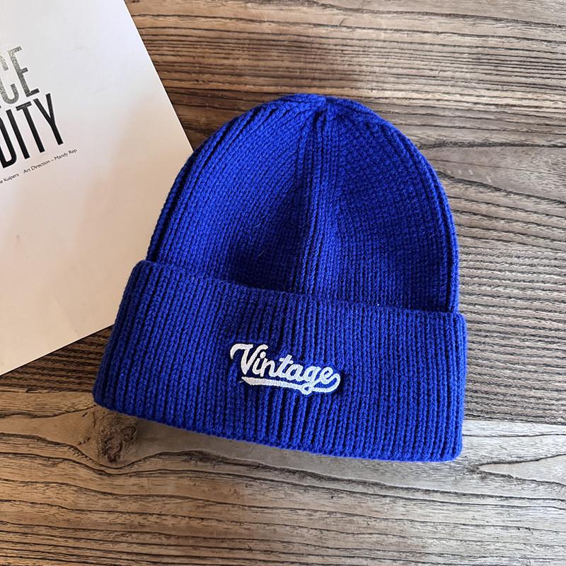 Embroidery Letter Fashion Neutral Casual Warm Knitted Hat For Autumn Winter And
