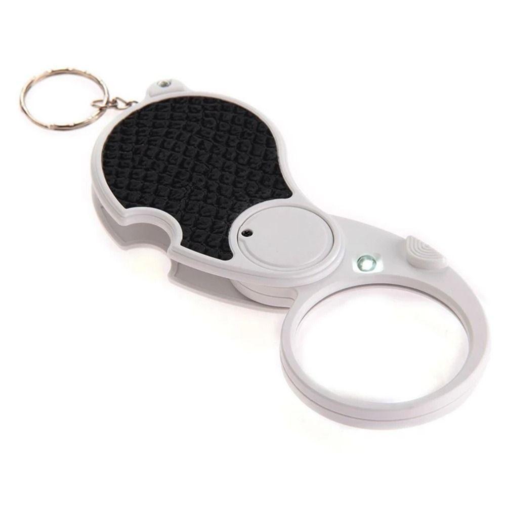 Portable Mini Handheld Magnifying Glass Lens Folding Magnifiers Key Chain Magnifiers 5X