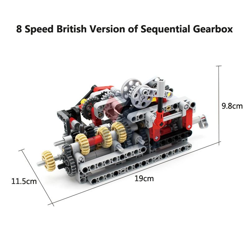 MOC High-tech parts All Kind of Multi-speed Engine Gearbox Set Model Building Blocks Bricks Compatible with Motor PF Set DIY Toy