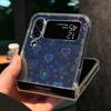Laser Heart Transparent Cover Funda For Samsung Galaxy Z Flip7 6 Luxury Aurora Case For Samsung Z Flip 5 Zflip4 3 Soft TPU Cases