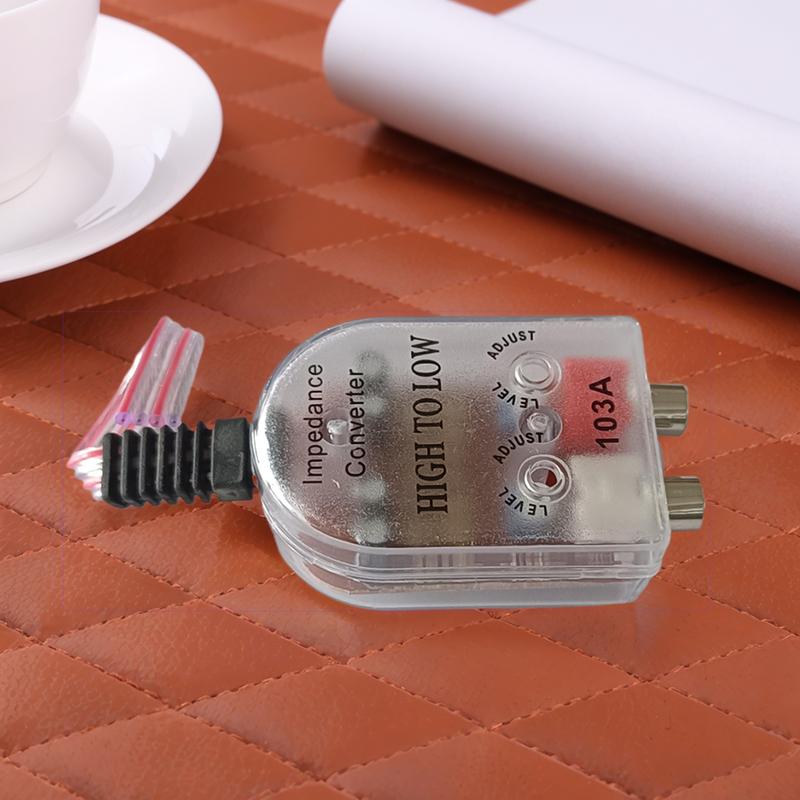 12V Universal Car Stero Radio Speaker High To Low RCA Line Audio Impedance Car Impedance Converter Free Drop Converter