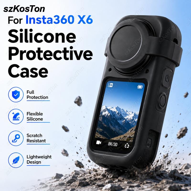 Silicone Protective Case for Insta161 X6 Camera Full Body Protector Anti-scratch Protective Cover with Lens Cap