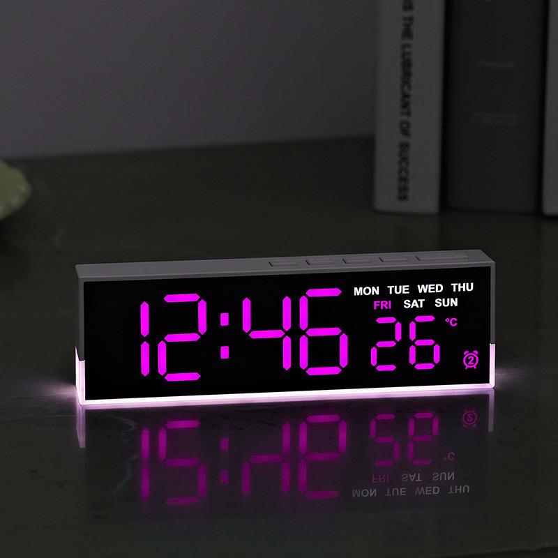 Modern Minimalist Led Alarm Clock With Temperature Display And Night Light For Bedroom Decor