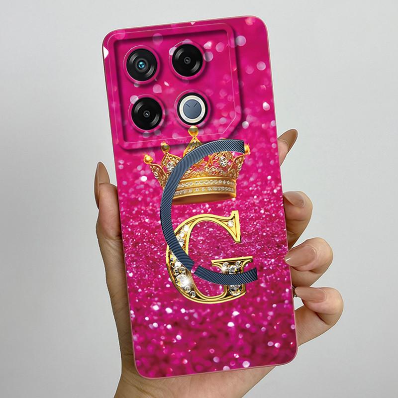 For Infinix GT 20 Pro Case Luxury Crown Letter Soft Silicone Back Cover For Infinix GT20 Pro GT20Pro Coque Infinix X6871 Fundas