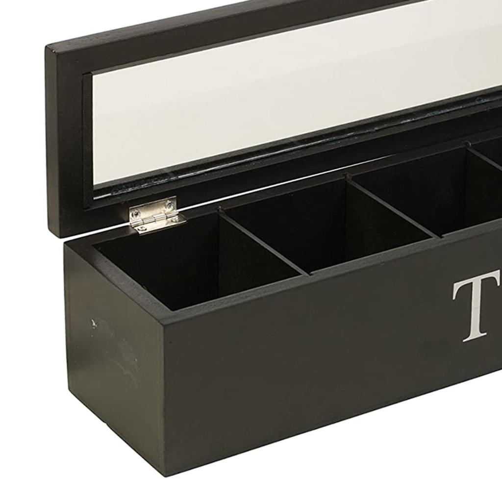 Tea Box Coffee Tea Bag Teacup Infuser Storage Holder Organizer Set Lid 6 Compartments Cabinets Home Tea Kitchen