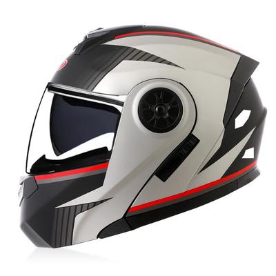 Full Face Motorcycle Helmet With Dual Visors Flip-Up Design Men Women All Season Riding
